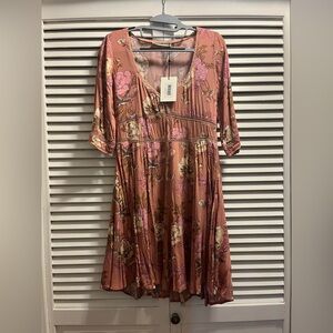 NWT Spell 90s Rosa Mini Dress in Blush Size Medium